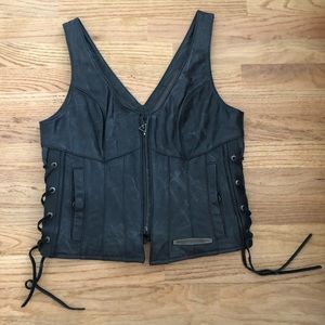 Harley Davidson Distressed Leather Women’s Vest Sz 38/10 Medium